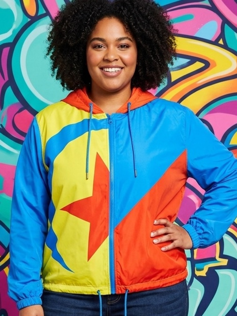 Disney Colorblock Star Bomber Jacket - Blue/Yellow/Red toys story